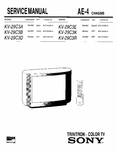 SONY KV29C3 TV SONY KV29C3 CH.AE-4